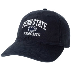 navy twill hat with embroidered Penn State Fencing and Athletic Logo